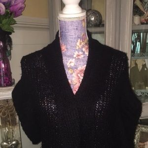 MM Fuzzy Open Sweater w/ Short Sleeves sz Small